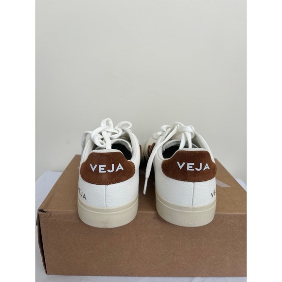 Veja Campo Leather White Cognac Womens Size 10 sneakers new with box - Picture 5 of 11